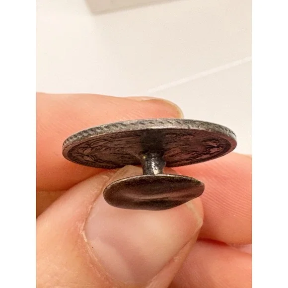 Antique Sterling Silver Austro-Hungarian Coin Cufflink Imperial Eagle Crest - Picture 3 of 6